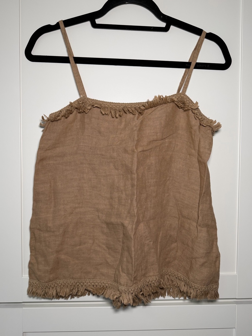 Francesca Bettini Linen Fringe Boho Coastal Lightweight Tank Top Vintage Summer